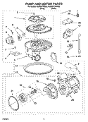 PUMP AND MOTOR PARTS Diagram and Parts List for KUDC01TMBL0  KitchenAid Dishwasher