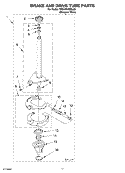 BRAKE, DRIVE TUBE PARTS Diagram and Parts List for 7MSAWX650LQ0  Whirlpool Washer