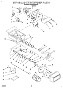 MOTOR AND ICE CONTAINER Diagram and Parts List for KSPB22QBBL00  KitchenAid Refrigerator