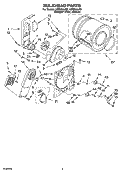 BULKHEAD PARTS Diagram and Parts List for LER5644JQ3  Whirlpool Dryer