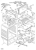 LINER Diagram and Parts List for GT22DKXGN01  Whirlpool Refrigerator