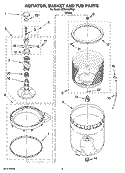 AGITATOR, BASKET AND TUB PARTS Diagram and Parts List for ETW4450TQ0  Estate Washer