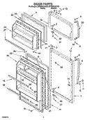 DOOR PARTS Diagram and Parts List for ET8BPKXKT03  Whirlpool Refrigerator