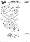 COOKTOP PARTS Diagram and Parts List for GR450LXHT2  Whirlpool Range