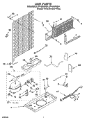 UNIT PARTS Diagram and Parts List for RT14HDXKQ01  Roper Refrigerator