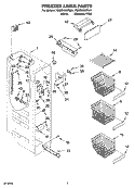 FREEZER LINER PARTS Diagram and Parts List for 7GS6SHEXPL01  Whirlpool Refrigerator