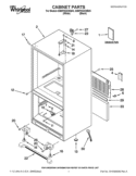 CABINET PARTS Diagram and Parts List for GB9FHDXWB03  Whirlpool Refrigerator