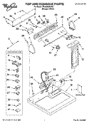 TOP AND CONSOLE PARTS Diagram and Parts List for 7MLGQ8000JQ5  Whirlpool Dryer
