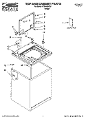 TOP AND CABINET PARTS Diagram and Parts List for ETW4400TQ1  Estate Washer
