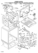 LINER PARTS Diagram and Parts List for GR2SHKXKT03  Whirlpool Refrigerator
