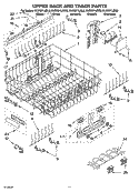UPPER RACK AND TRACK PARTS Diagram and Parts List for KUDS01IJBL0  KitchenAid Dishwasher