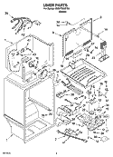 LINER PARTS Diagram and Parts List for 8GT9FTKXST00  Whirlpool Refrigerator