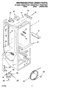 REFRIGERATOR LINER PARTS Diagram and Parts List for KSRN25FRWH01  KitchenAid Refrigerator