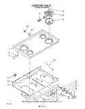 COOK TOP Diagram and Parts List for RF4400XLW4  Whirlpool Range