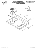 COOKTOP PARTS Diagram and Parts List for RF111PXSQ1  Whirlpool Range