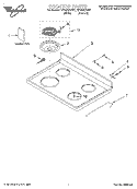 COOKTOP, LITERATURE Diagram and Parts List for RF3020XGW1  Whirlpool Range