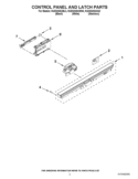 CONTROL PANEL AND LATCH PARTS Diagram and Parts List for KUDS30SXBL3  KitchenAid Dishwasher