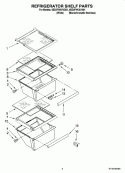 REFRIGERATOR SHELF PARTS Diagram and Parts List for 6ED2FHKXVA01  Whirlpool Refrigerator