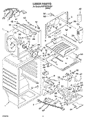 LINER Diagram and Parts List for 5VET3DTKLQ01  Whirlpool Refrigerator