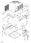 UNIT Diagram and Parts List for ET8WTEXKT01  Whirlpool Refrigerator