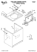 TOP AND CABINET PARTS Diagram and Parts List for GST9679LG1  Whirlpool Washer