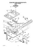 COOKTOP AND MANIFOLD, LIT/OPTIONAL Diagram and Parts List for SF304BSWW1  Whirlpool Range