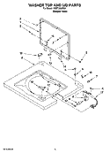 WASHER TOP AND LID PARTS Diagram and Parts List for YWET3300SQ1  Whirlpool Washer Dryer Combo