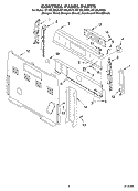 CONTROL PANEL Diagram and Parts List for RF196LXKT0  Whirlpool Range