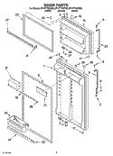 DOOR PARTS Diagram and Parts List for ET1FTTXKQ02  Whirlpool Refrigerator
