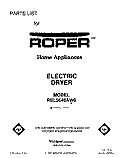 SECTION Diagram and Parts List for REL5646AW0  Roper Dryer