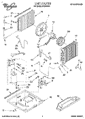 UNIT, LITERATURE Diagram and Parts List for ACQ102XD1  Whirlpool Air Conditioner