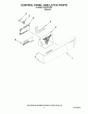 CONTROL PANEL AND LATCH PARTS Diagram and Parts List for KUDE70CVSS3  KitchenAid Dishwasher