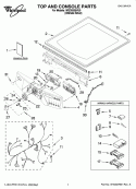 TOP AND CONSOLE PARTS Diagram and Parts List for WGD9300VU0  Whirlpool Dryer