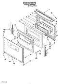 DOOR PARTS Diagram and Parts List for FES356RD3  Roper Range