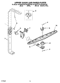 UPPER WASH AND RINSE PARTS Diagram and Parts List for GU1500XTLQ3  Whirlpool Dishwasher