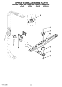 UPPER WASH AND RINSE PARTS Diagram and Parts List for GU2455XTST3  Whirlpool Dishwasher