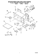 MAGNETRON AND AIR FLOW PARTS Diagram and Parts List for KHMC107EBL1  KitchenAid Microwave