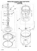 AGITATOR, BASKET AND TUB PARTS Diagram and Parts List for CAWX700MQ0  Crosley Washer