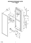 REFRIGERATOR DOOR PARTS Diagram and Parts List for 5VGS3SHGKQ00  Whirlpool Refrigerator