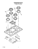 COOKTOP, LITERATURE Diagram and Parts List for KGCG260SAL2  KitchenAid Cooktop