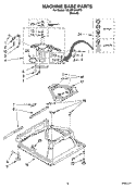 MACHINE BASE PARTS Diagram and Parts List for 1CLXR7244PT0  Whirlpool Washer