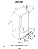 CABINET Diagram and Parts List for EV190FXRW0  Whirlpool Freezer
