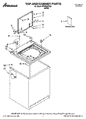 TOP AND CABINET PARTS Diagram and Parts List for NTW5240TQ0  Whirlpool Washer