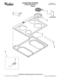 COOKTOP PARTS Diagram and Parts List for WDE150LVT01  Whirlpool Range