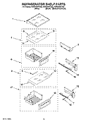 REFRIGERATOR SHELF PARTS Diagram and Parts List for KSSS48QTB02  KitchenAid Refrigerator