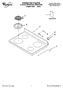 COOKTOP PARTS Diagram and Parts List for WERE3000SB2  Whirlpool Range