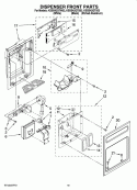 DISPENSER FRONT PARTS Diagram and Parts List for KSSS42QTX03  KitchenAid Refrigerator