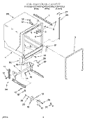 TUB AND FRAME Diagram and Parts List for KUDI24SEWH5  KitchenAid Dishwasher