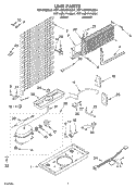UNIT Diagram and Parts List for RT14ZKYKQ01  Roper Refrigerator