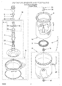 AGITATOR, BASKET AND TUB Diagram and Parts List for 3LBR8255EQ1  Whirlpool Washer